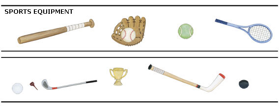 Sports Equipment Wall Decals - Custom Sports Border